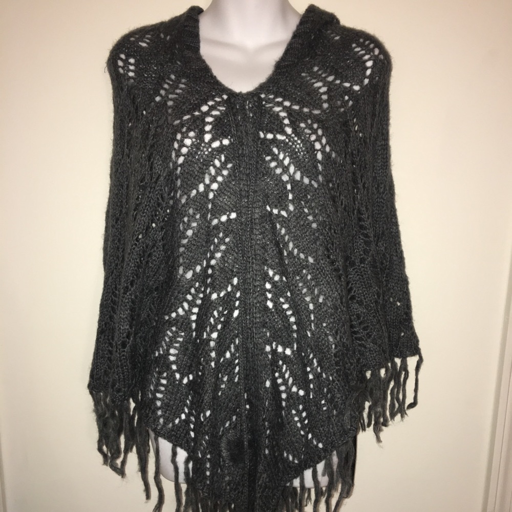 BCBG Women’s Knit Poncho with Hood